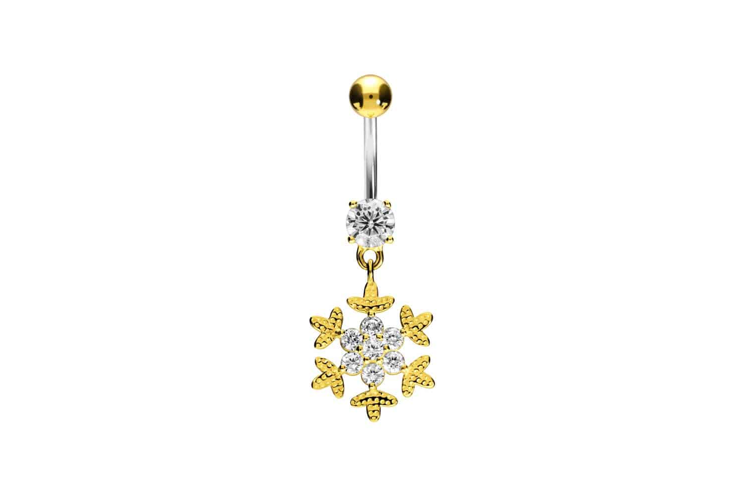 Titan Bananabell Piercing mit 925er Silber-Design SCHNEEFLOCKE